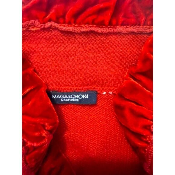 MAGASCHONI Red Cashmere Crew Neck Sweater Small - Picture 4 of 5